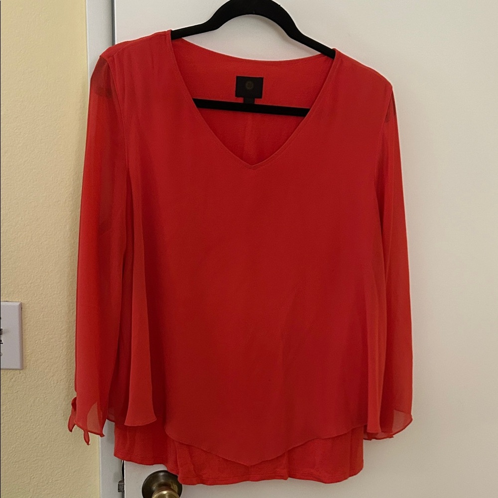 JM Collection Vibrant Red Blouse